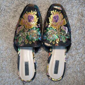 Vibrant Embroidered Mules Size 8/9